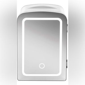 mini makeup fridge with led light up mirror